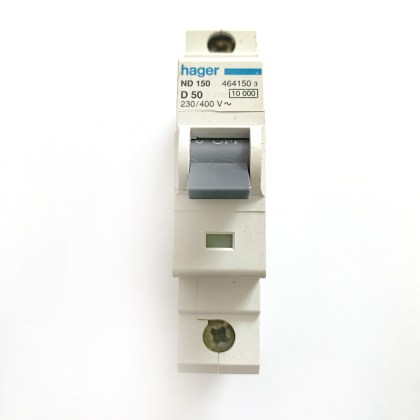 Hager ND150 464150 D50 50A 50 Amp MCB Circuit Breaker Type D